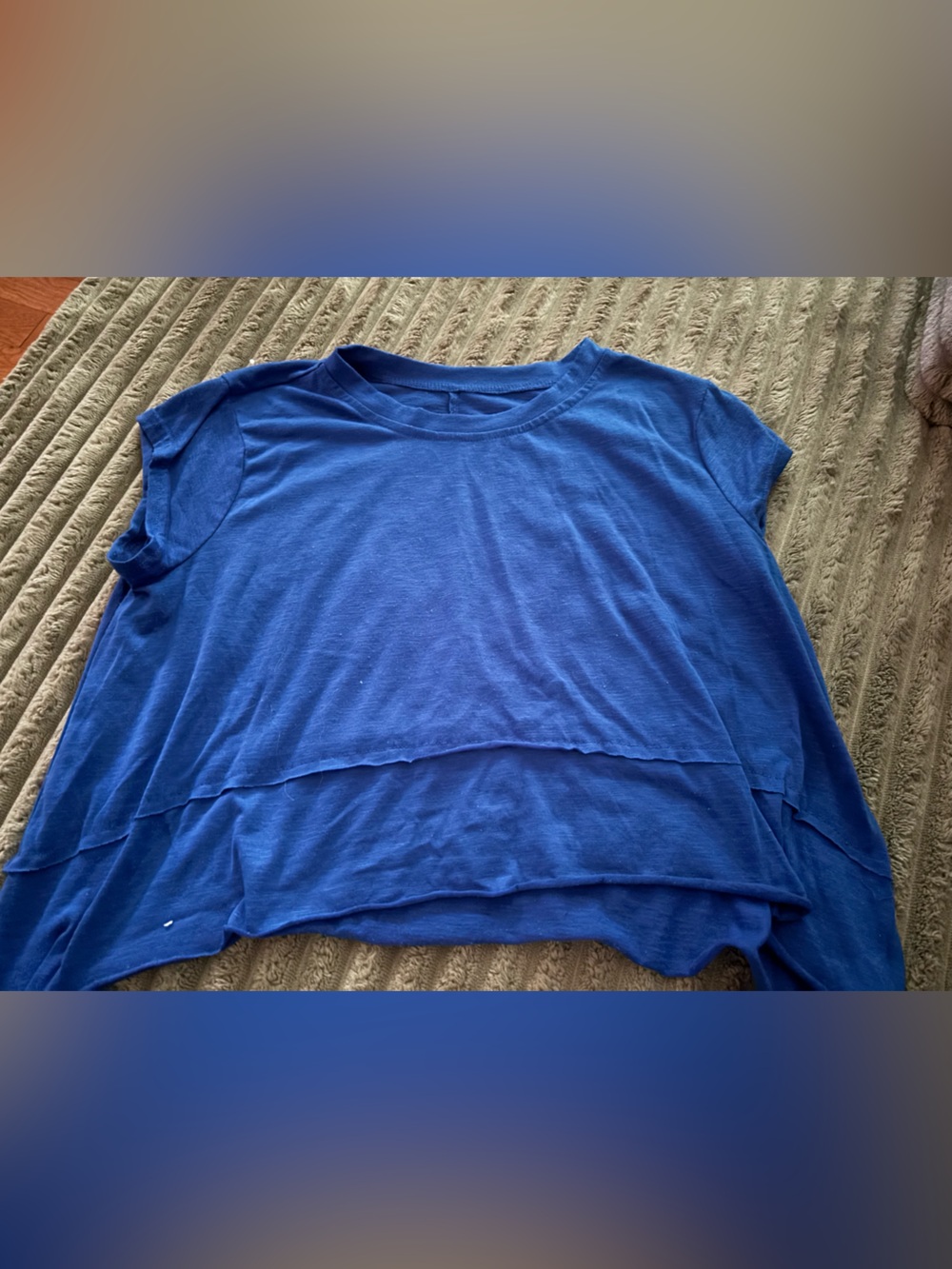 Layered Short Sleeve Crop Top in Royal Blue